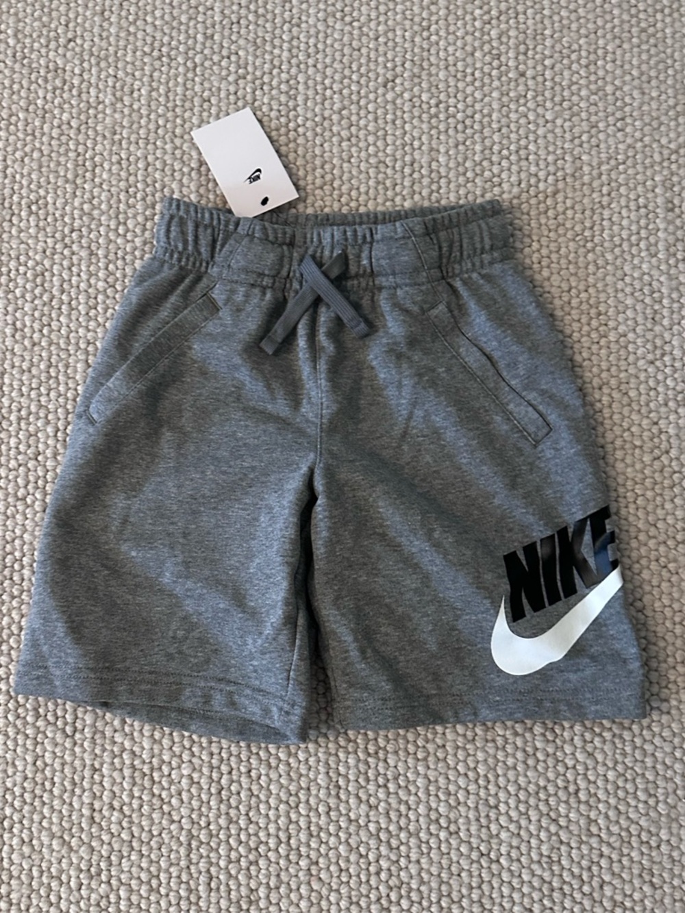 Nike Grey Logo Kids Athletic Shorts